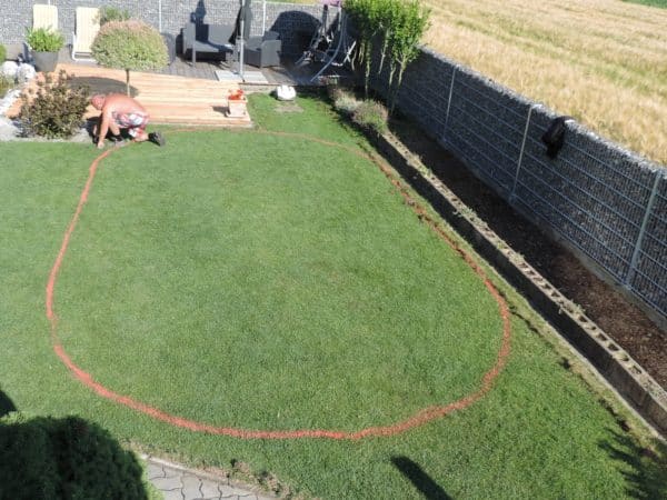 Cranpool Anzeichnung für Beckenaushub