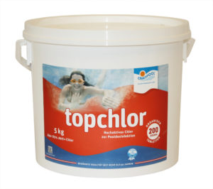 Cranpool Wasserpflege Topchlor in einem fünf Kilo Kübel