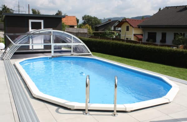 Cranpool Royal Swimmingpool mit offener Überdachung Cabrio Dom Klassik