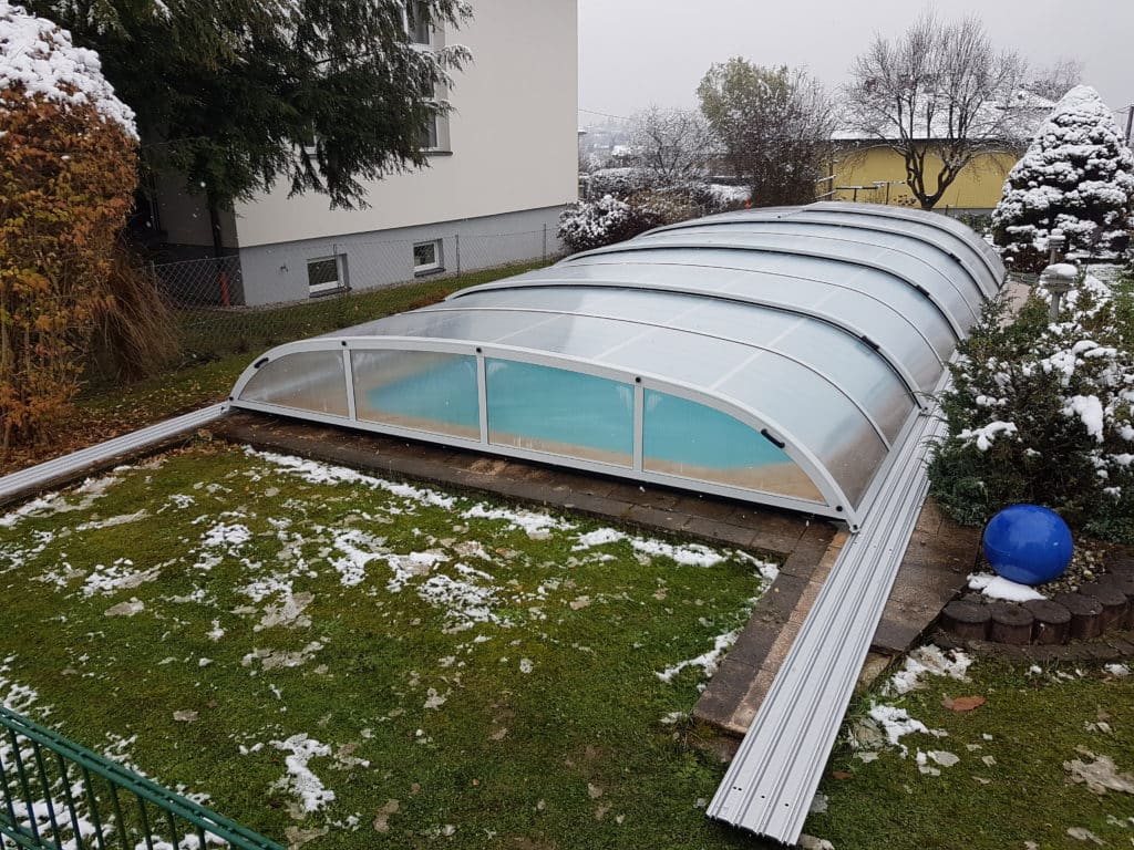 Schwimmbad Abdeckung Cabrio Dom Perfekt im Winter, Cranpool, Pool mit Abdeckung