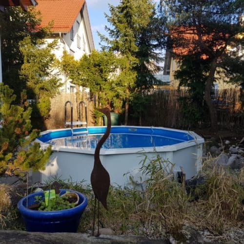 teilversenktes Cranpool Rundbecken, Schwimmbad Royal, Pool mit Wärmepumope,