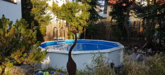 teilversenktes Cranpool Rundbecken, Schwimmbad Royal, Pool mit Wärmepumope,