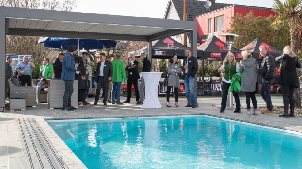 Cranpool Center Graz Eröffnung, Ausstellung, Cranpool, Badespaß, Schwimmbecken, Weber Grill Kooperation, Garten, Frühling, Sommer, Renovierung