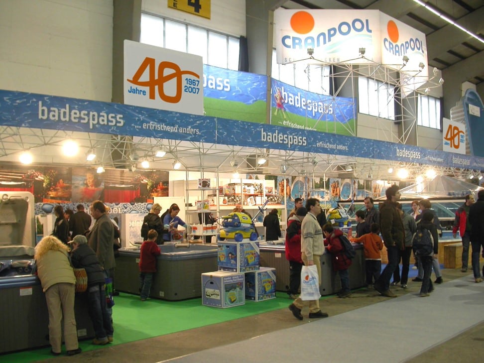 Cranpool bei einer messe 2007, 40 Jahre Cranpool, seit 55 Jahren Bade- und Saunaspaß