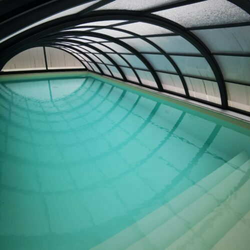 Poolüberdachung tolle Beratung, Cranpool Cabrio Dom, Schwimmbadabdeckung von innen