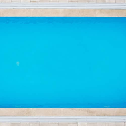 Heimwerker Pool Cranthermo, Cranthermo, Rechteckbecken von oben, Pool Vogel Perspektive, rechteckiges Swimmingpool