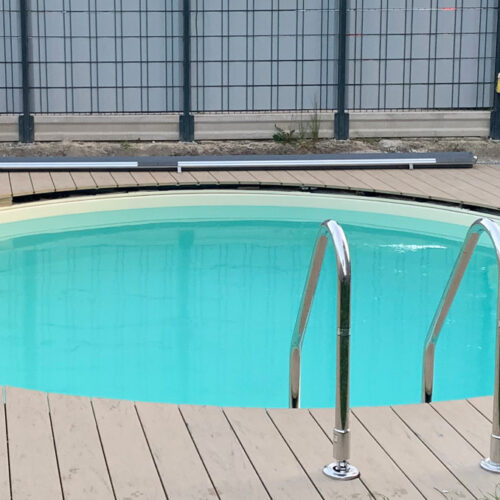 Rundpool Miami mit Holzdeck und Leiter