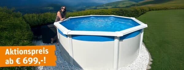 Rundpool Capri freistehend im Garten Aktion 2025