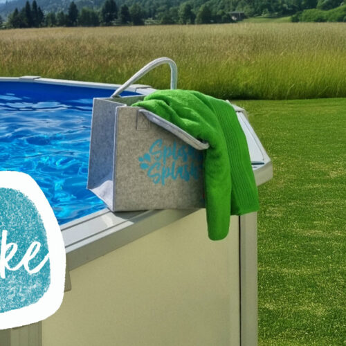 freistehendes Rundpool im Garten mit Tasche & Flipper