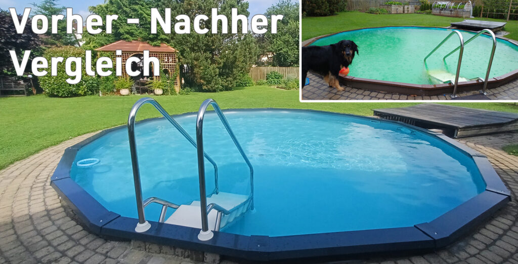 Bild saniertes Becken rechts oben Becken vorher 