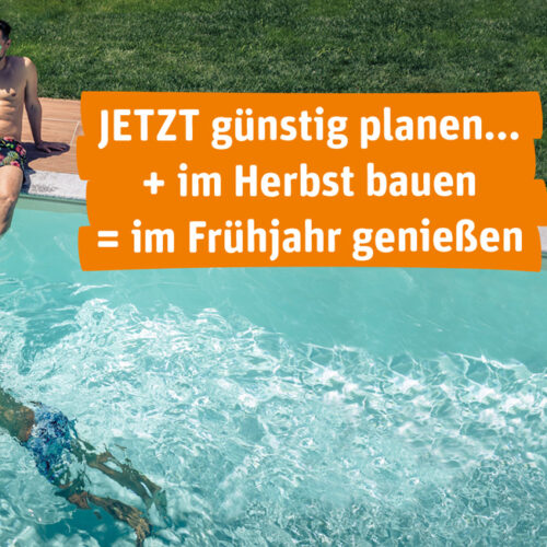 Badende am eckigen Pool - Herbstaktion 2025