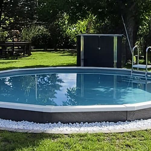 Rundes Royal Pool teilversenkt mit Poolverkleidung