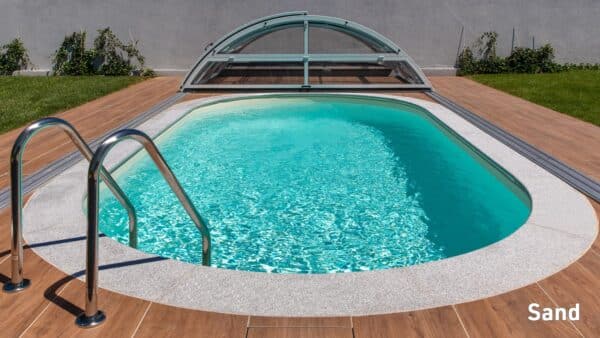 Ovales Pool mit Folie in der Farbe SAND
