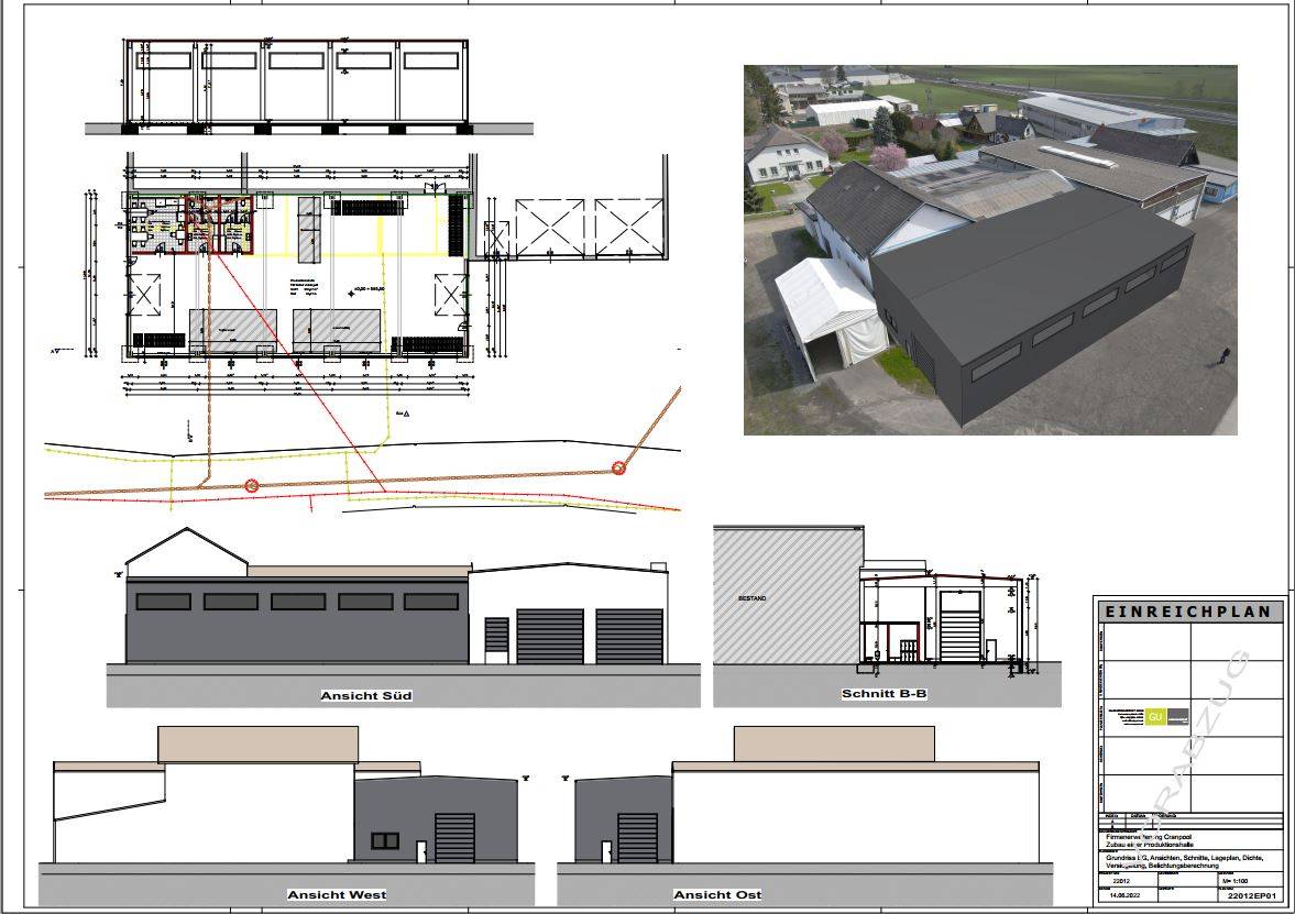 Cranpool heute und morgen, Entwurf Neue Halle, Cranpool Zentrale Kraubath, Zukunft und Visionen von Cranpool